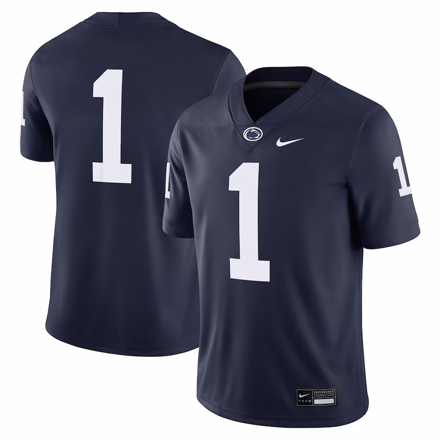Men's Nike #1 Navy Penn State Nittany Lions Game Jersey - Puhuasuan