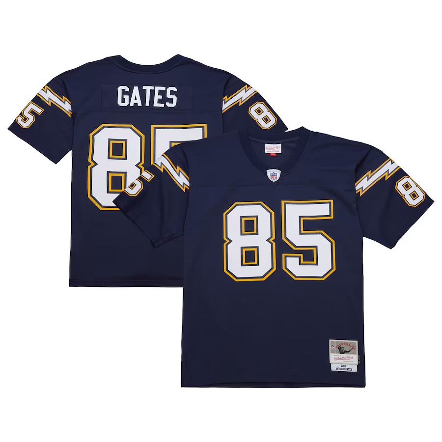 Men's San Diego Chargers Antonio Gates Mitchell & Ness Navy 2006 Legacy Replica Jersey - Puhuasuan