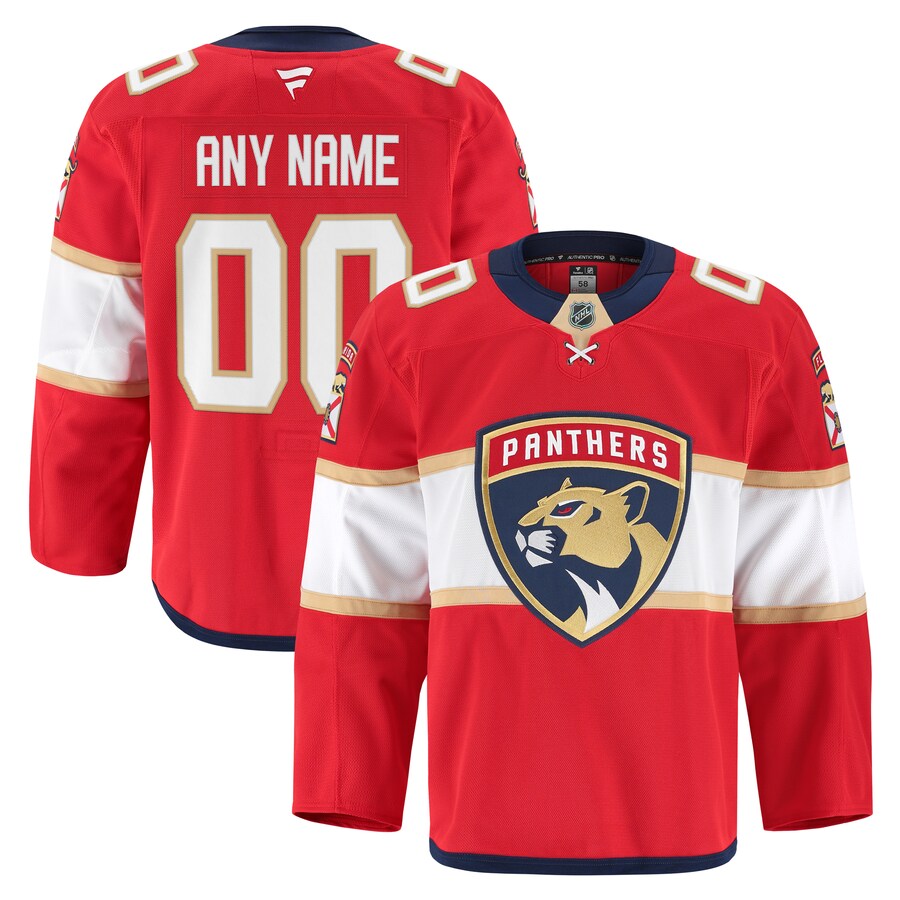 Men's Florida Panthers Fanatics Red Home Authentic Pro Custom Jersey - Puhuasuan