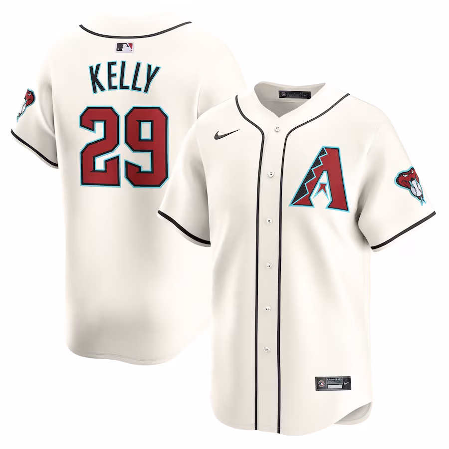 Men's Arizona Diamondbacks Merrill Kelly Nike White Home Limited Player Jersey - Puhuasuan