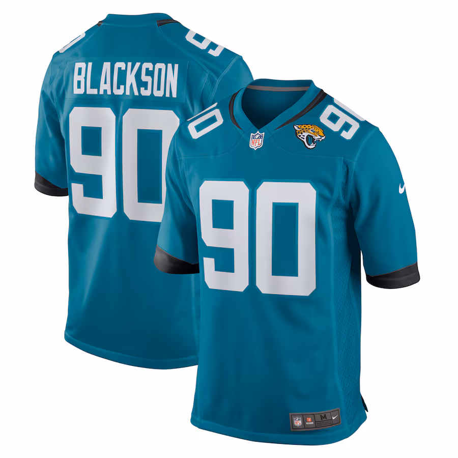 Men's Jacksonville Jaguars Angelo Blackson Nike  Teal Team Game Jersey - Puhuasuan