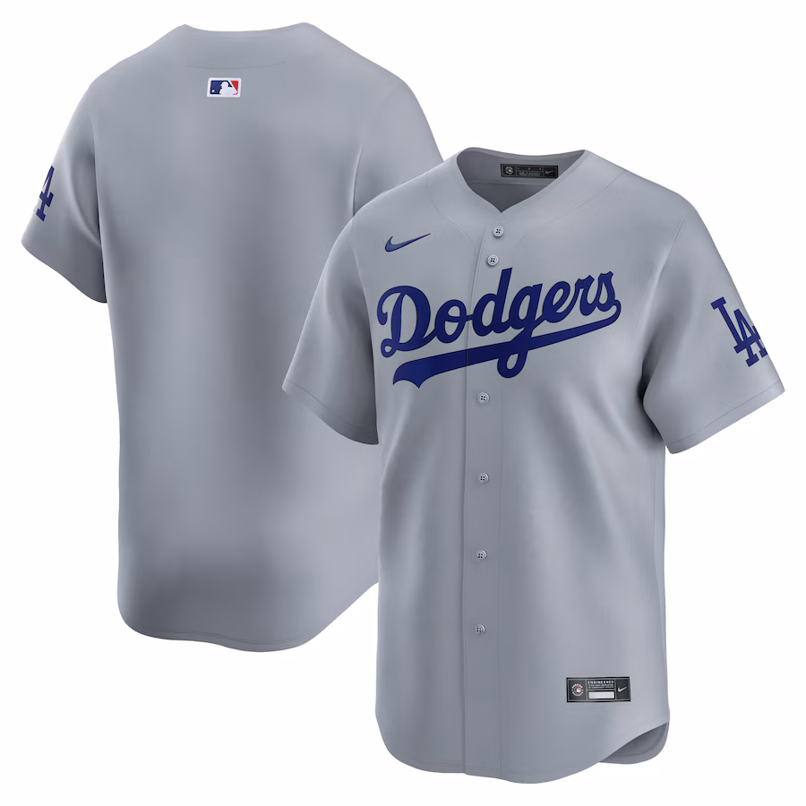 Men's Los Angeles Dodgers  Nike Gray  Road Limited Jersey - Puhuasuan