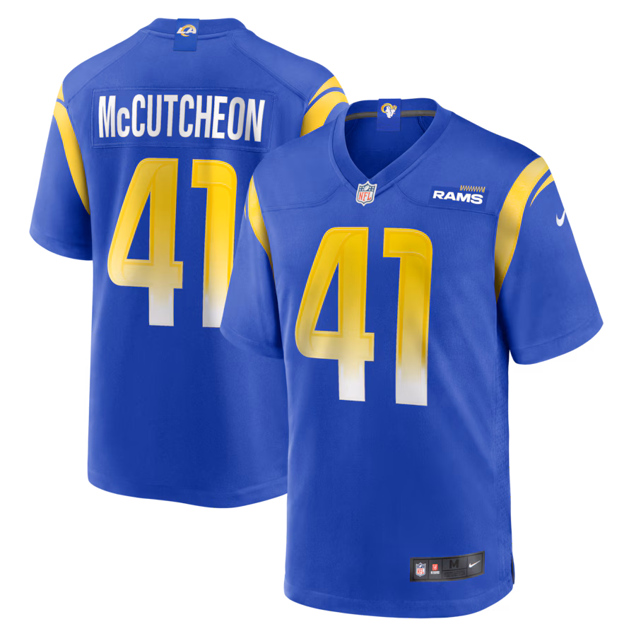 Men's Los Angeles Rams Cameron McCutcheon Nike Royal  Game Jersey - Puhuasuan