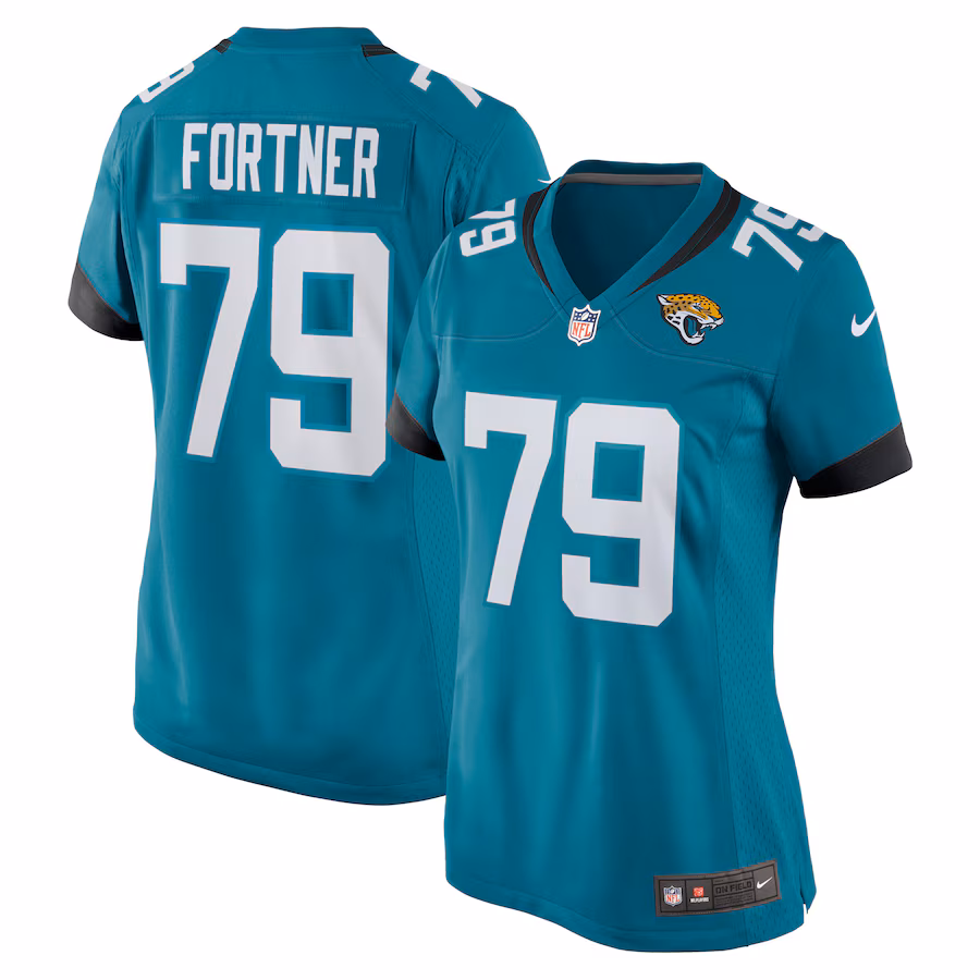 Women's Jacksonville Jaguars Luke Fortner Nike Teal Game Jersey - Puhuasuan