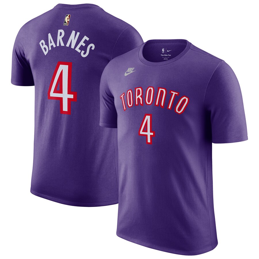 Men's Toronto Raptors Scottie Barnes Nike Purple Classic Edition Name & Number T-Shirt - Puhuasuan
