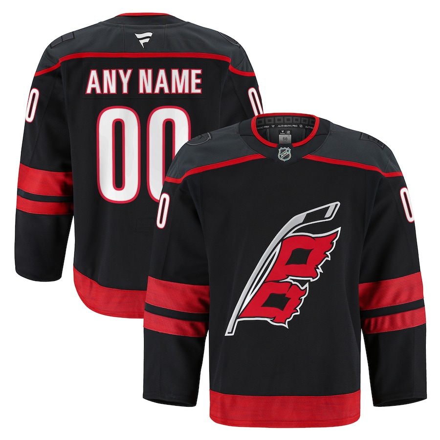 Men's Carolina Hurricanes Fanatics Black Home Authentic Pro Custom Jersey - Puhuasuan