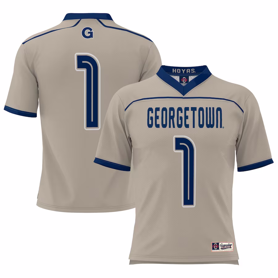 Georgetown Hoyas GameDay Greats Youth #1 Lightweight Lacrosse Jersey - Gray - Puhuasuan