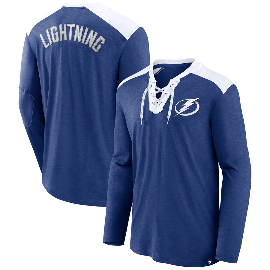 Men's Tampa Bay Lightning Fanatics Blue Iconic Exclusive Long Sleeve T-Shirt - Puhuasuan
