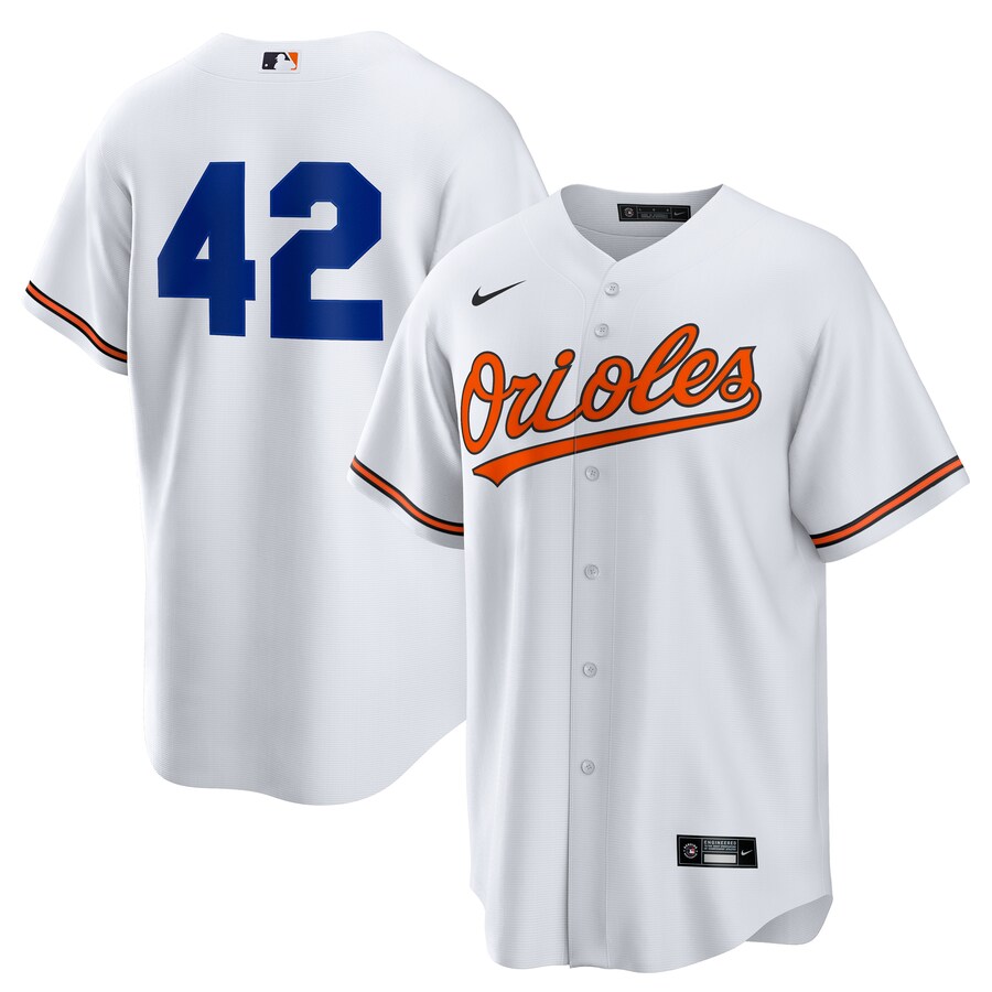 Men's Baltimore Orioles Nike White Home 2025 Jackie Robinson Day Replica Jersey - Puhuasuan