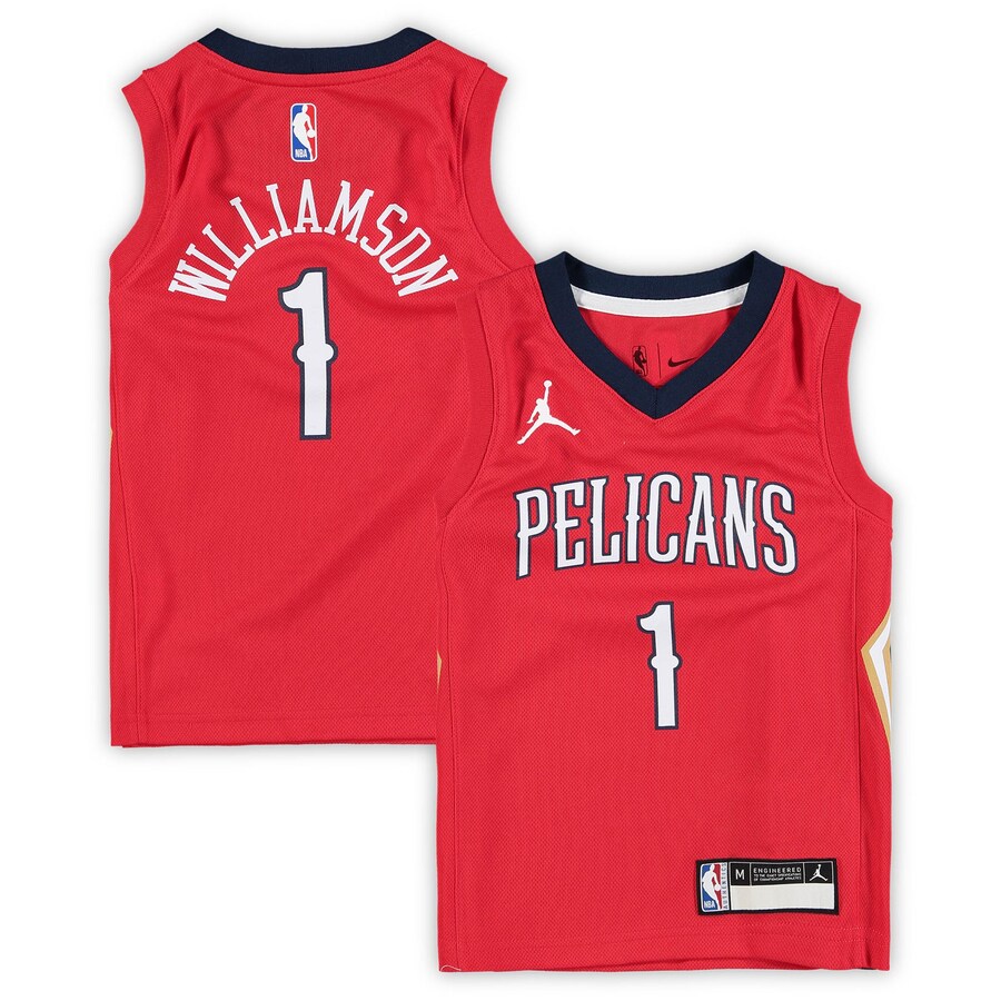 Preschool New Orleans Pelicans Zion Williamson Jordan Brand Red 2020/21 Fast Break Replica Jersey - Statement Edition - Puhuasuan