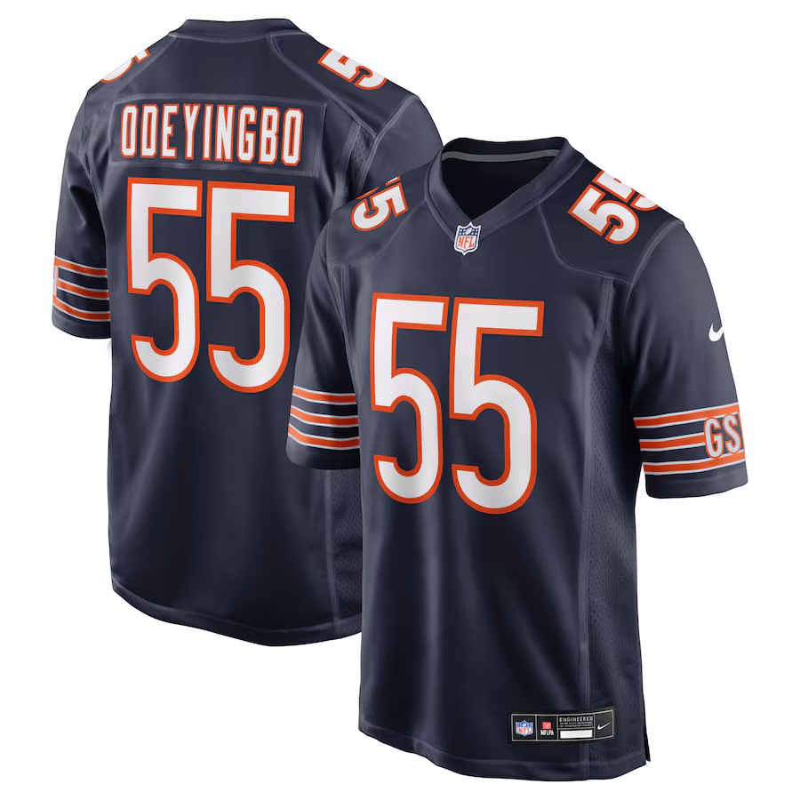Men's Chicago Bears Dayo Odeyingbo Nike Navy Team Game Jersey - Puhuasuan
