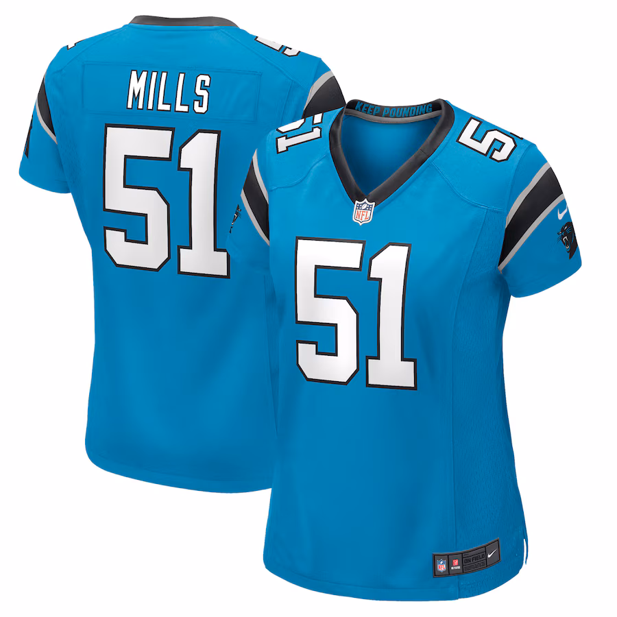 Women's Carolina Panthers Sam Mills Nike Blue Retired Player Jersey - Puhuasuan