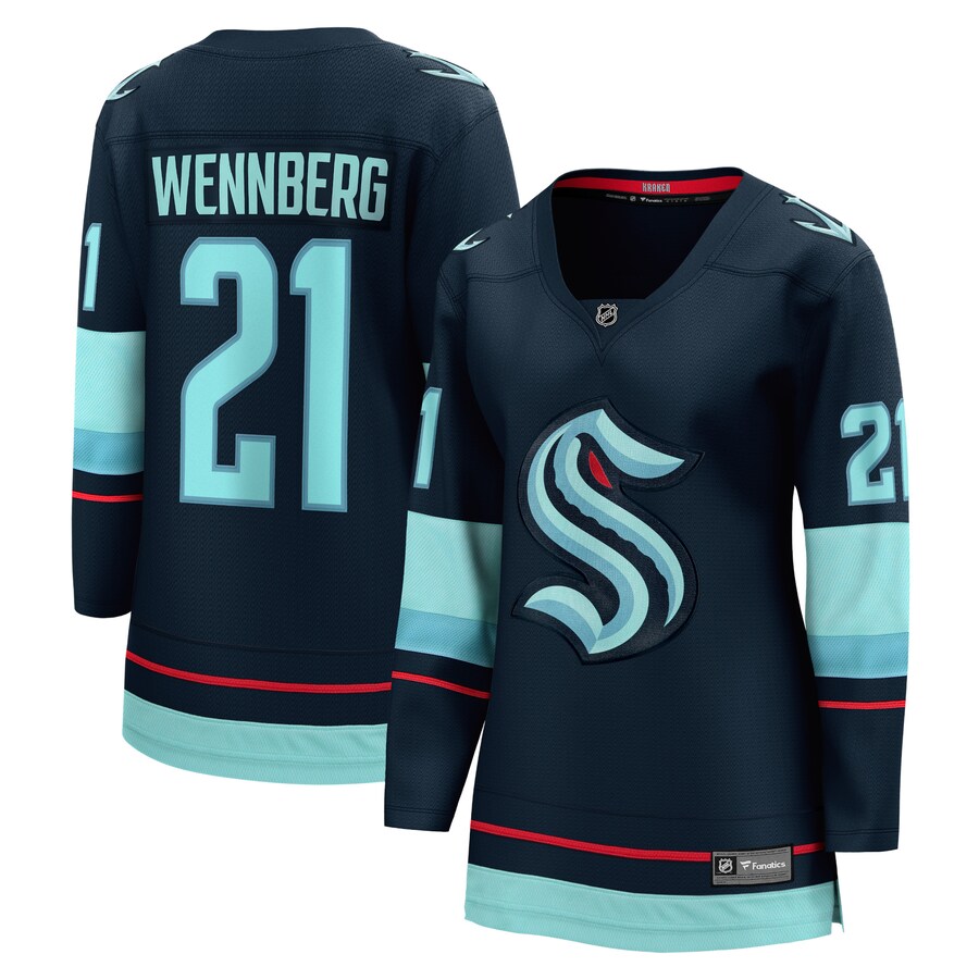 Women's Seattle Kraken Alexander Wennberg Fanatics Branded Navy Home Breakaway Player Jersey - Puhuasuan