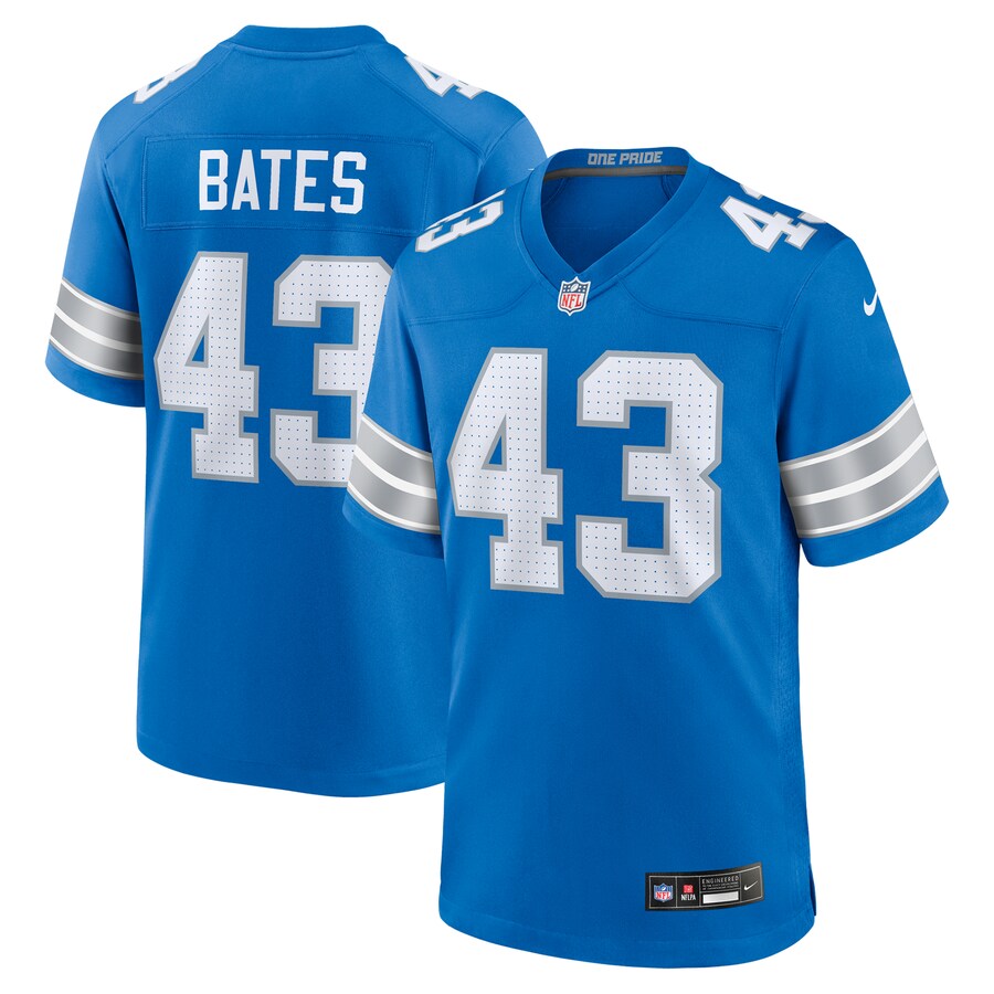 Men's Detroit Lions Jake Bates Nike  Blue Team Game Jersey - Puhuasuan