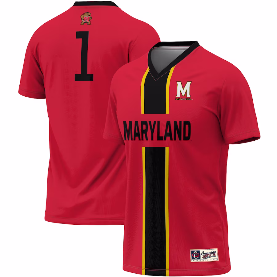 #1 Maryland Terrapins ProSphere Unisex Lightweight Soccer Jersey - Red - Puhuasuan
