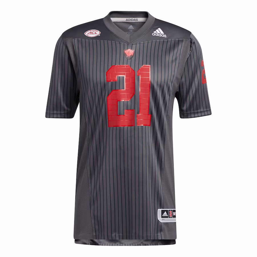 #21 NC State Wolfpack adidas Strategy Premier Jersey - Gray - Puhuasuan