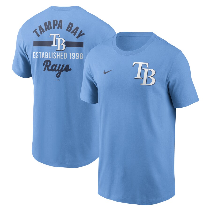 Men's Tampa Bay Rays Nike Light Blue 2-Hit T-Shirt - Puhuasuan