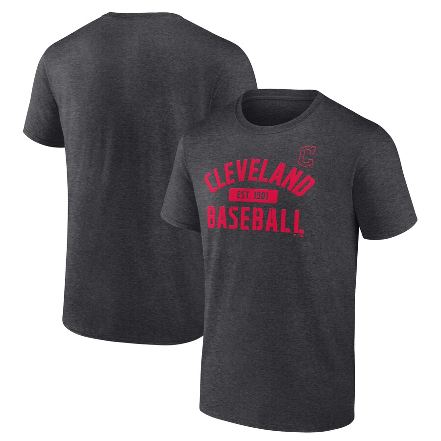 Men's Cleveland Guardians Charcoal Primary Pill T-Shirt - Puhuasuan