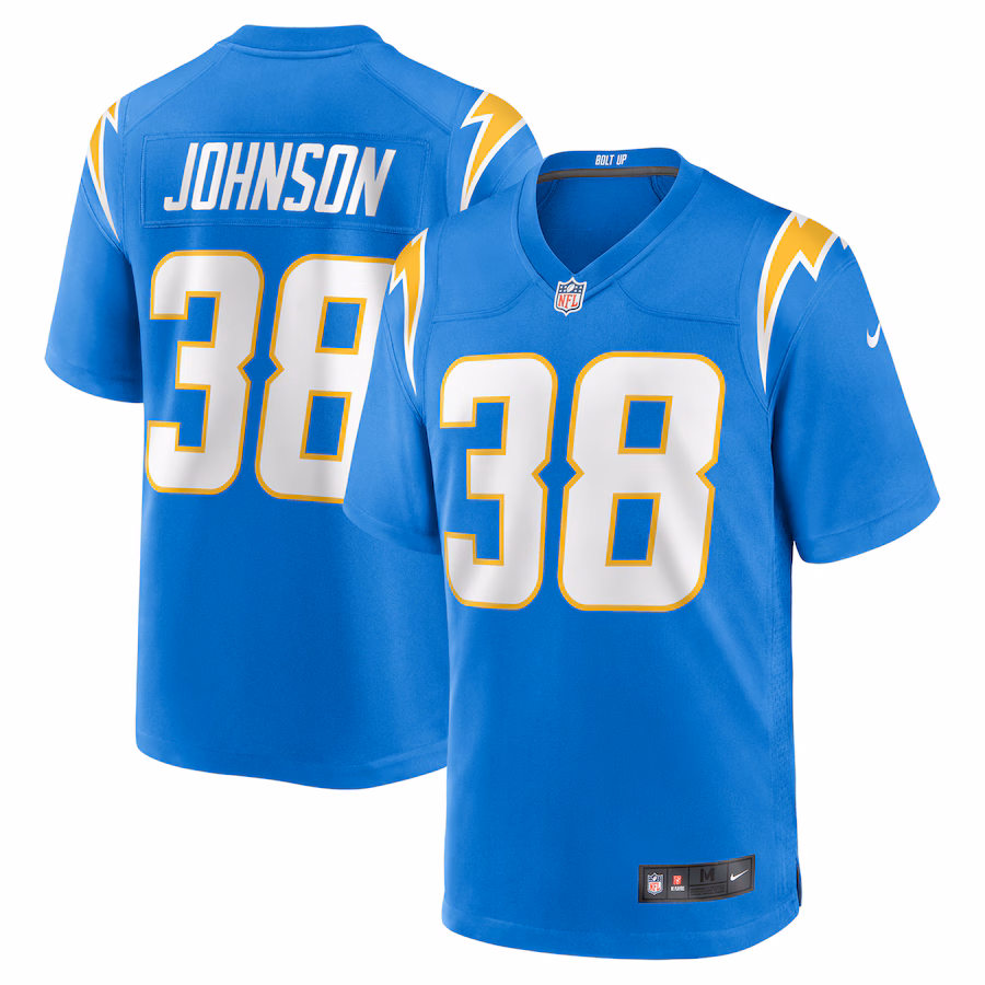 Men's Los Angeles Chargers Emany Johnson Nike Powder Blue Team Game Jersey - Puhuasuan