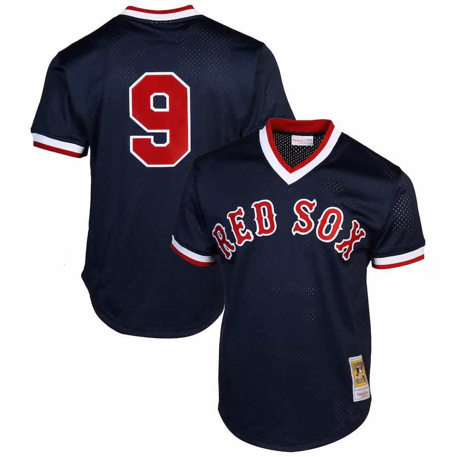 Mitchell & Ness Ted Williams Boston Red Sox 1990 Authentic Cooperstown Collection Batting Practice Jersey - Navy Blue - Puhuasuan
