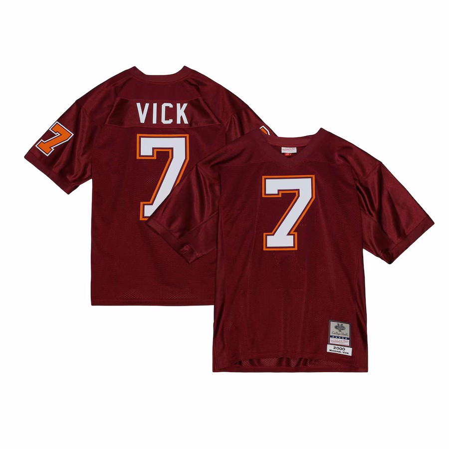 Michael Vick Virginia Tech Hokies Mitchell & Ness 2000 Legacy Jersey - Maroon - Puhuasuan