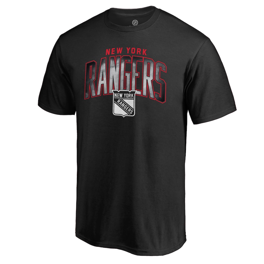 Men's New York Rangers Black Arch Smoke T-Shirt - Puhuasuan