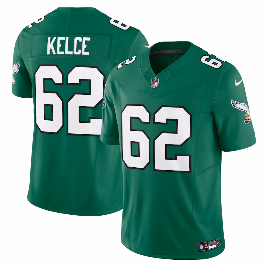 Men's Philadelphia Eagles Jason Kelce Nike Kelly Green Vapor F.U.S.E. Limited Jersey - Puhuasuan