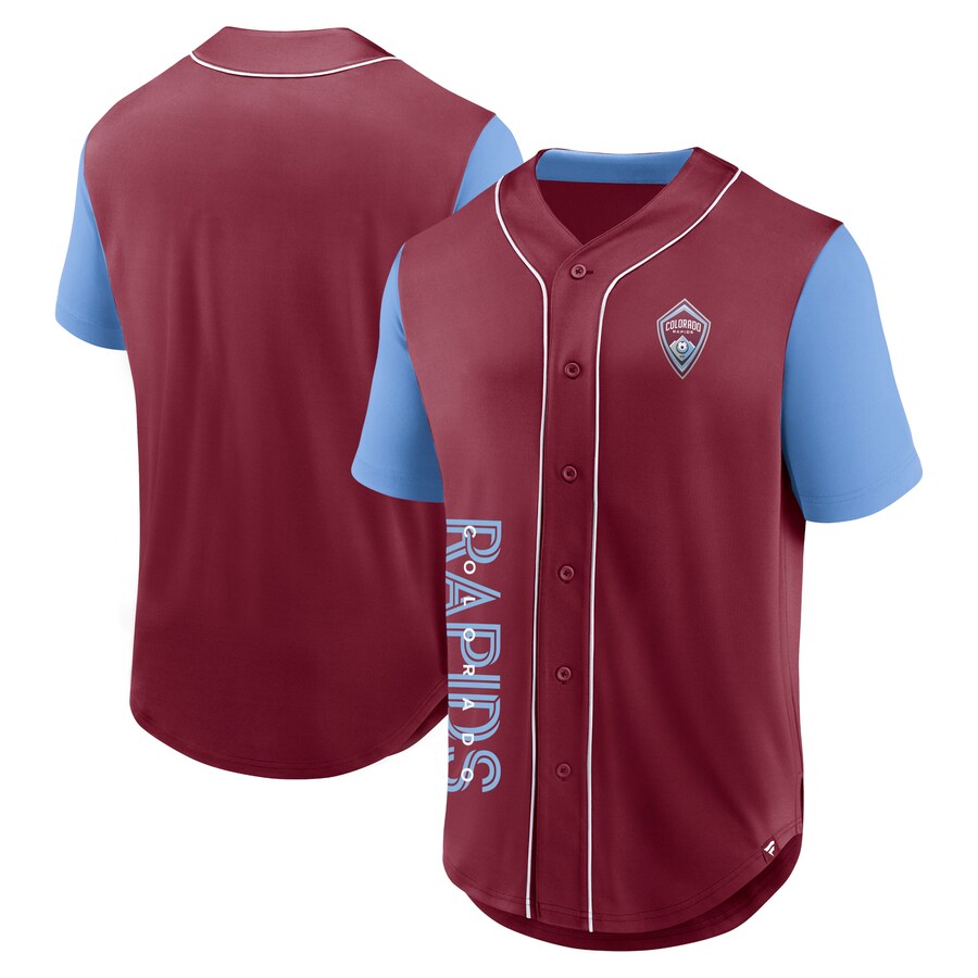 Men's Colorado Rapids Fanatics Burgundy Balance Fashion Baseball Jersey - Puhuasuan