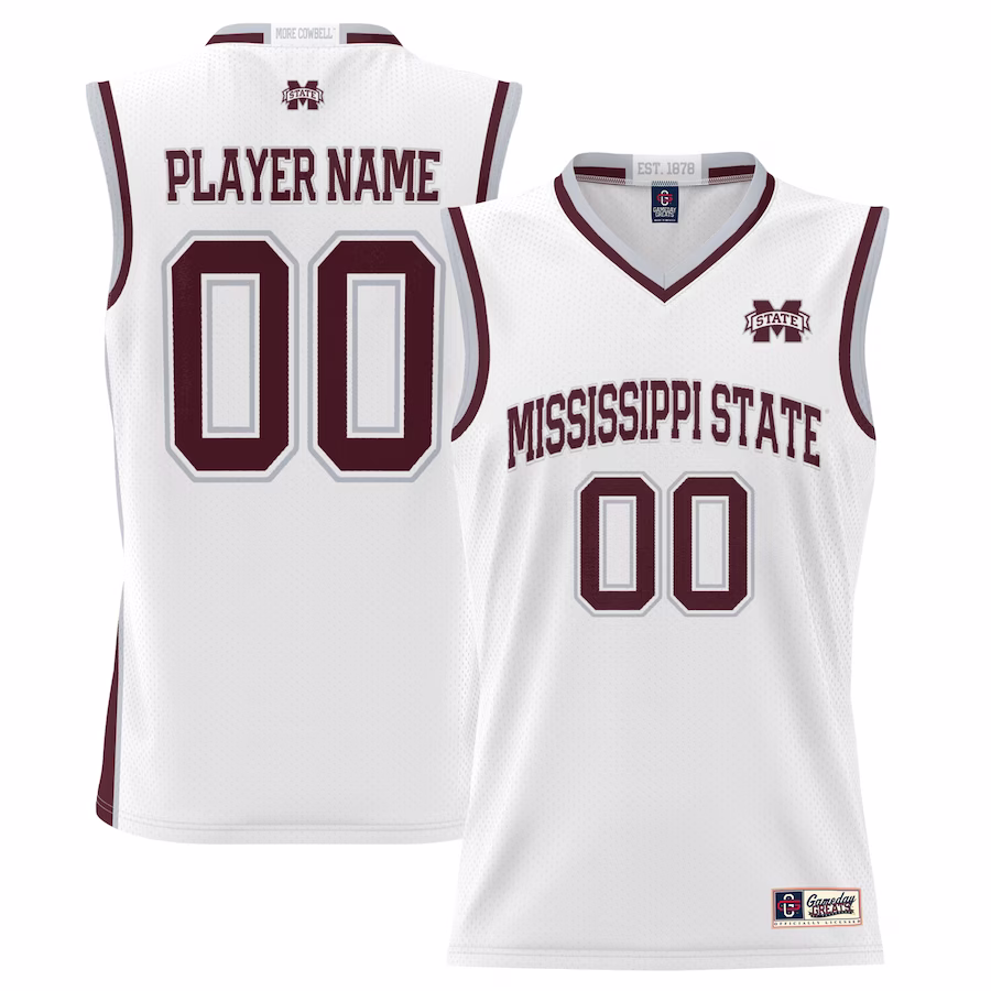 Mississippi State Bulldogs GameDay Greats Youth NIL Pick-A-Player Lightweight Basketball Jersey - White - Puhuasuan