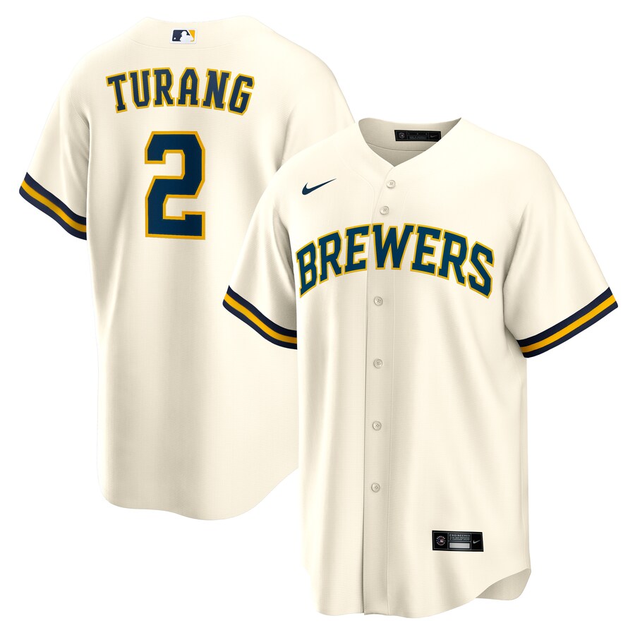 Men's Milwaukee Brewers Brice Turang Nike Cream Home Replica Jersey - Puhuasuan