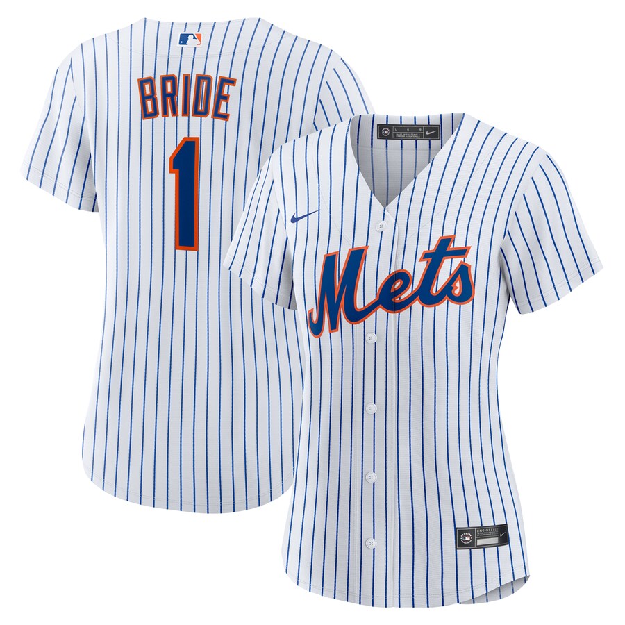 Women's New York Mets Nike White #1 Bride Home Replica Jersey - Puhuasuan