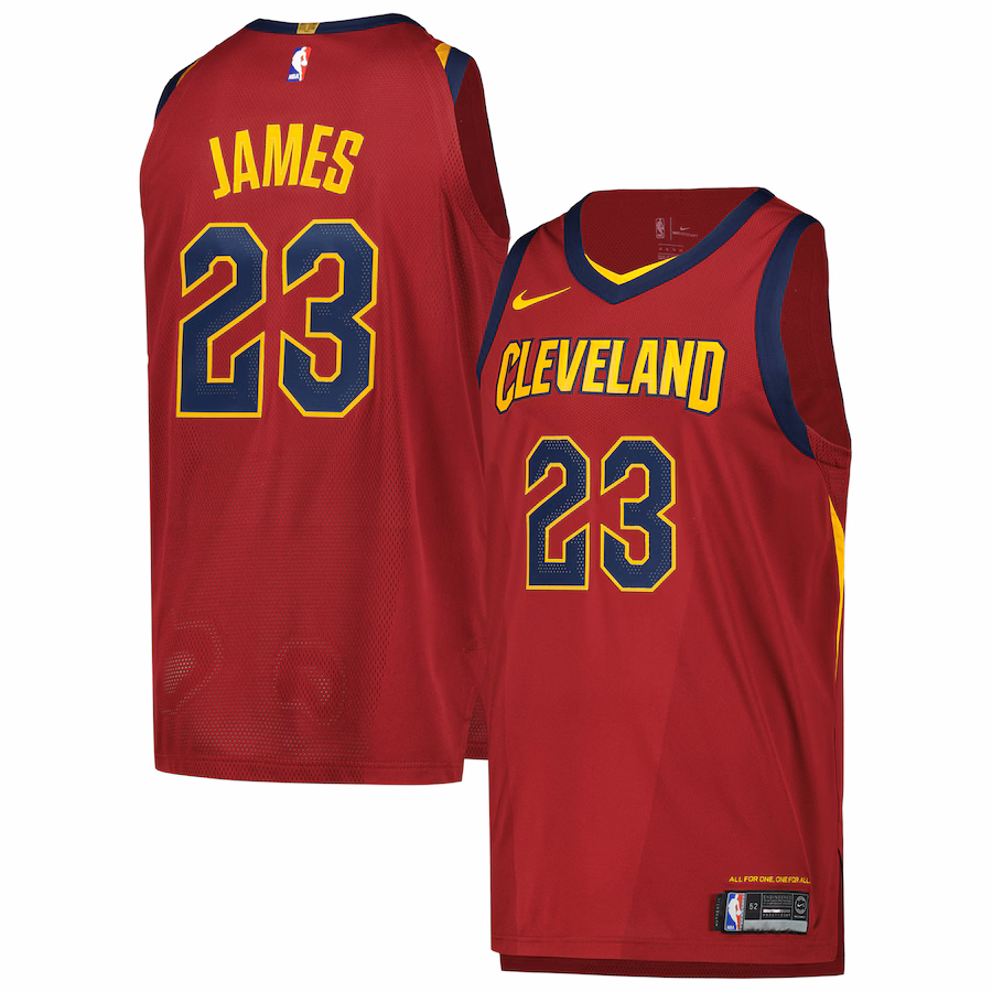 Men's Cleveland Cavaliers LeBron James Nike Wine Authentic Player Jersey - Icon Edition - Puhuasuan
