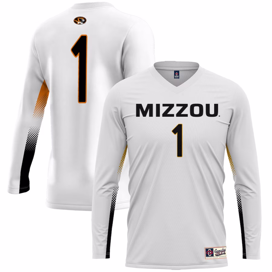 #1 Missouri Tigers GameDay Greats Youth Lightweight Women's Volleyball Jersey �?White - Puhuasuan