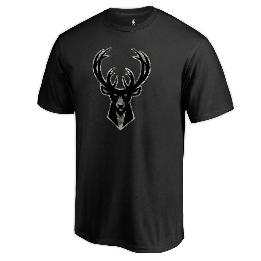 Men's Milwaukee Bucks Black Cloak Camo T-Shirt - Puhuasuan