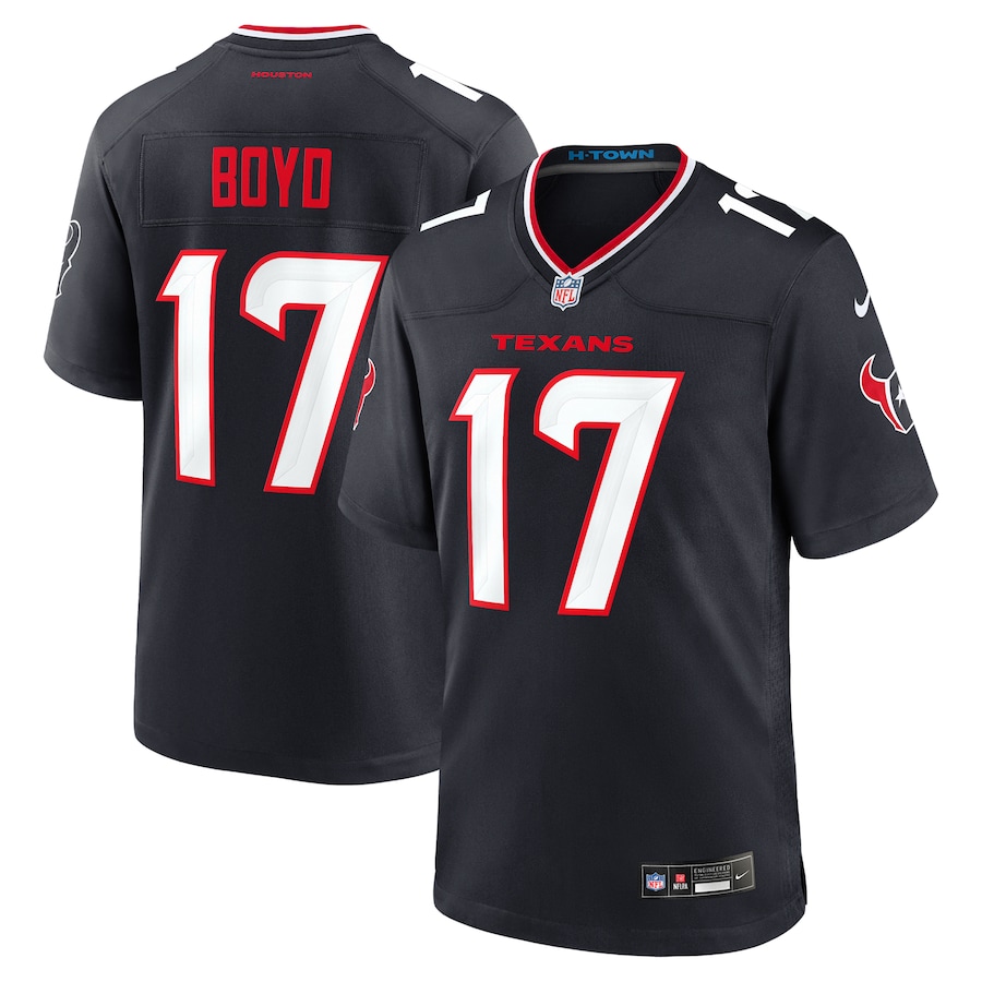 Men's Houston Texans Kris Boyd Nike Navy Team Game Jersey - Puhuasuan