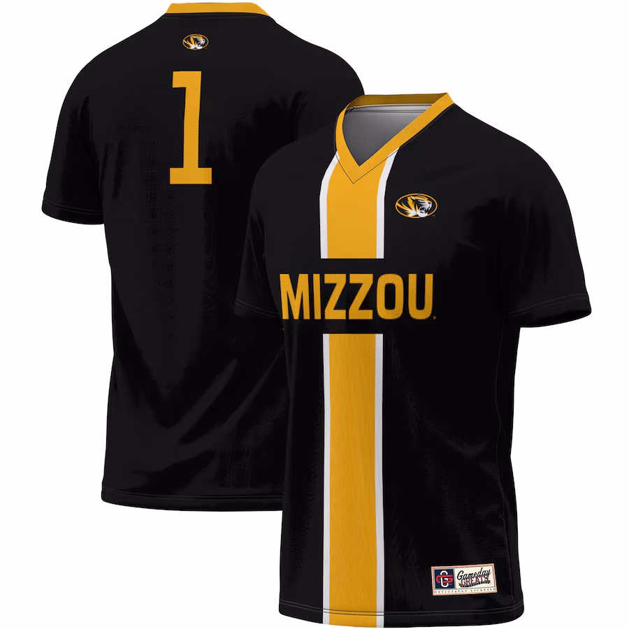 Unisex ProSphere #1 Black Missouri Tigers Lightweight Soccer Jersey - Puhuasuan
