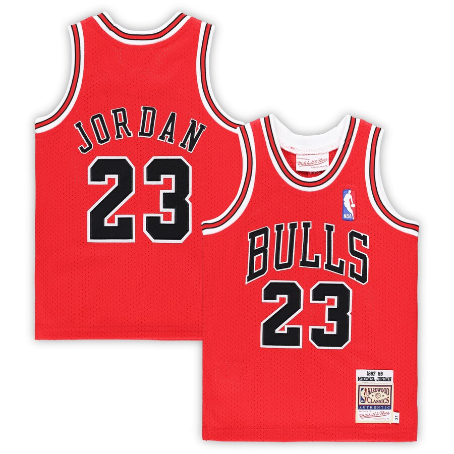 Toddler Chicago Bulls Michael Jordan Mitchell & Ness Red 1997/98 Hardwood Classics Authentic Jersey - Puhuasuan