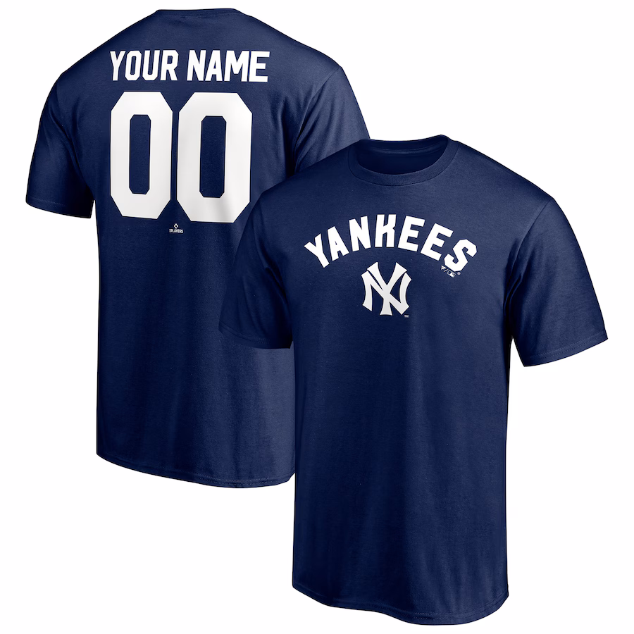 Men's New York Yankees Navy Cooperstown Winning Streak Personalized Name & Number T-Shirt - Puhuasuan