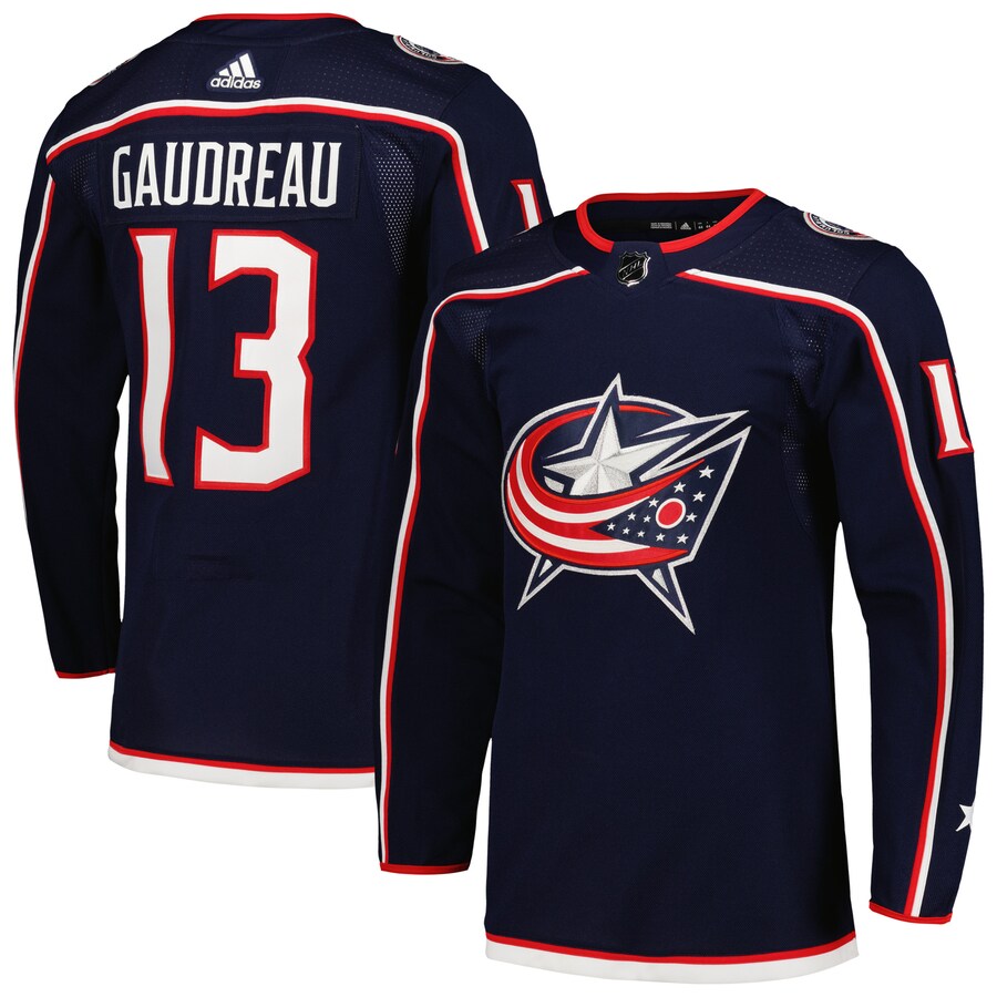 Men's Columbus Blue Jackets Johnny Gaudreau adidas Navy Home Primegreen Authentic Pro Player Jersey - Puhuasuan