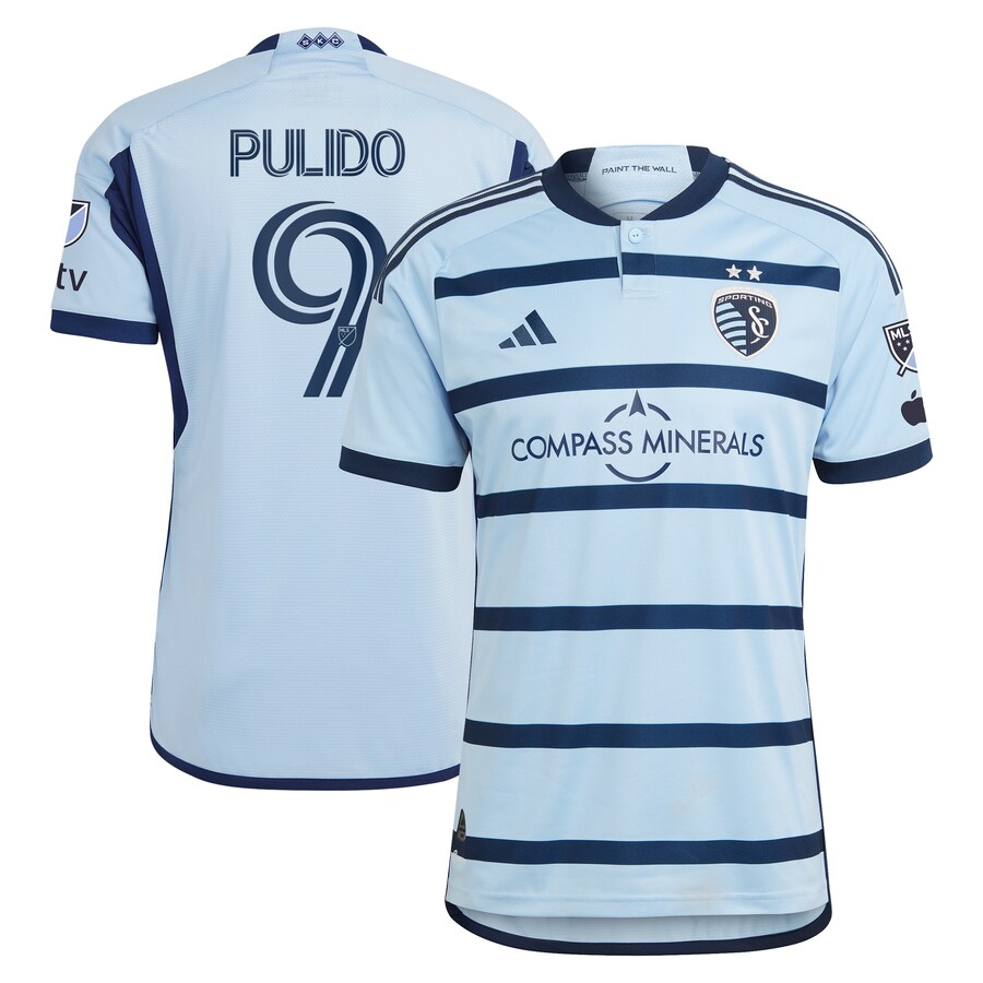 Men's Sporting Kansas City Alan Pulido adidas Light Blue 2023 Hoops 4.0 Authentic Player Jersey - Puhuasuan