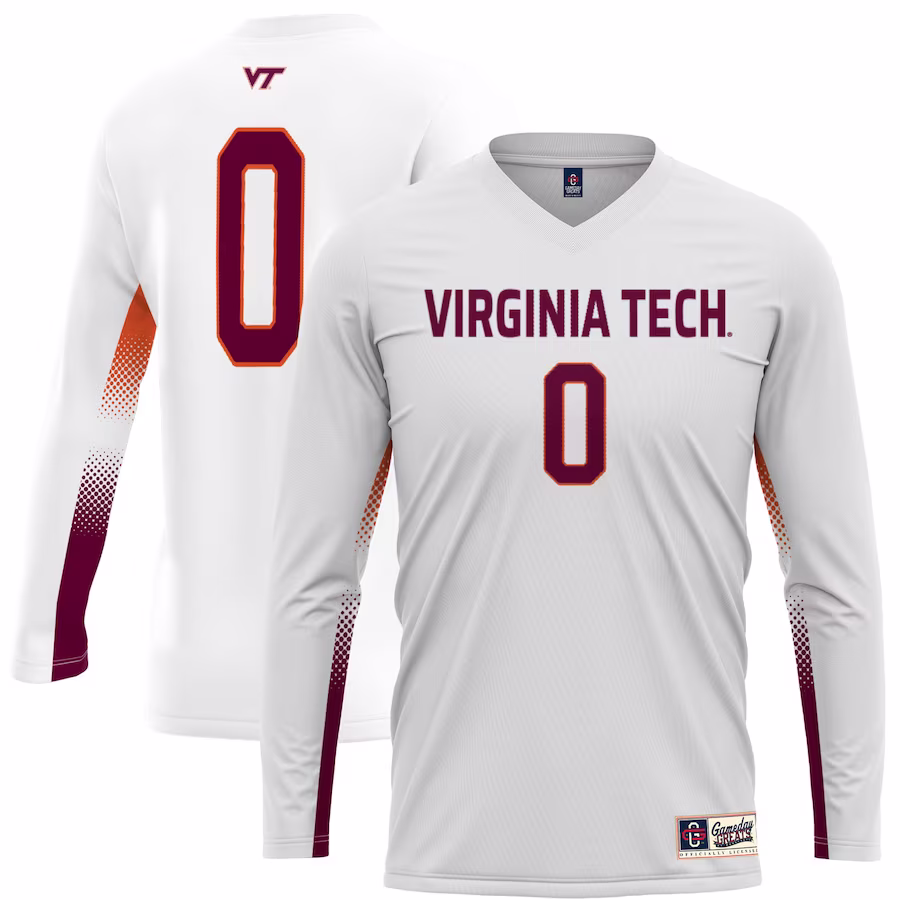 #0 Virginia Tech Hokies GameDay Greats Youth Lightweight Volleyball Jersey - White - Puhuasuan