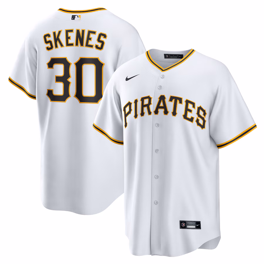 Men's Pittsburgh Pirates Paul Skenes Nike White Home Replica Player Jersey - Puhuasuan