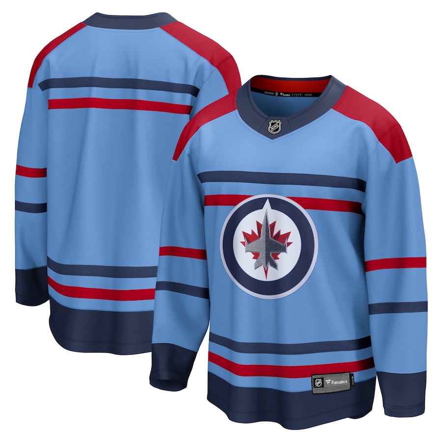 Men's Winnipeg Jets Fanatics Light Blue Anniversary Premier Breakaway Jersey - Puhuasuan