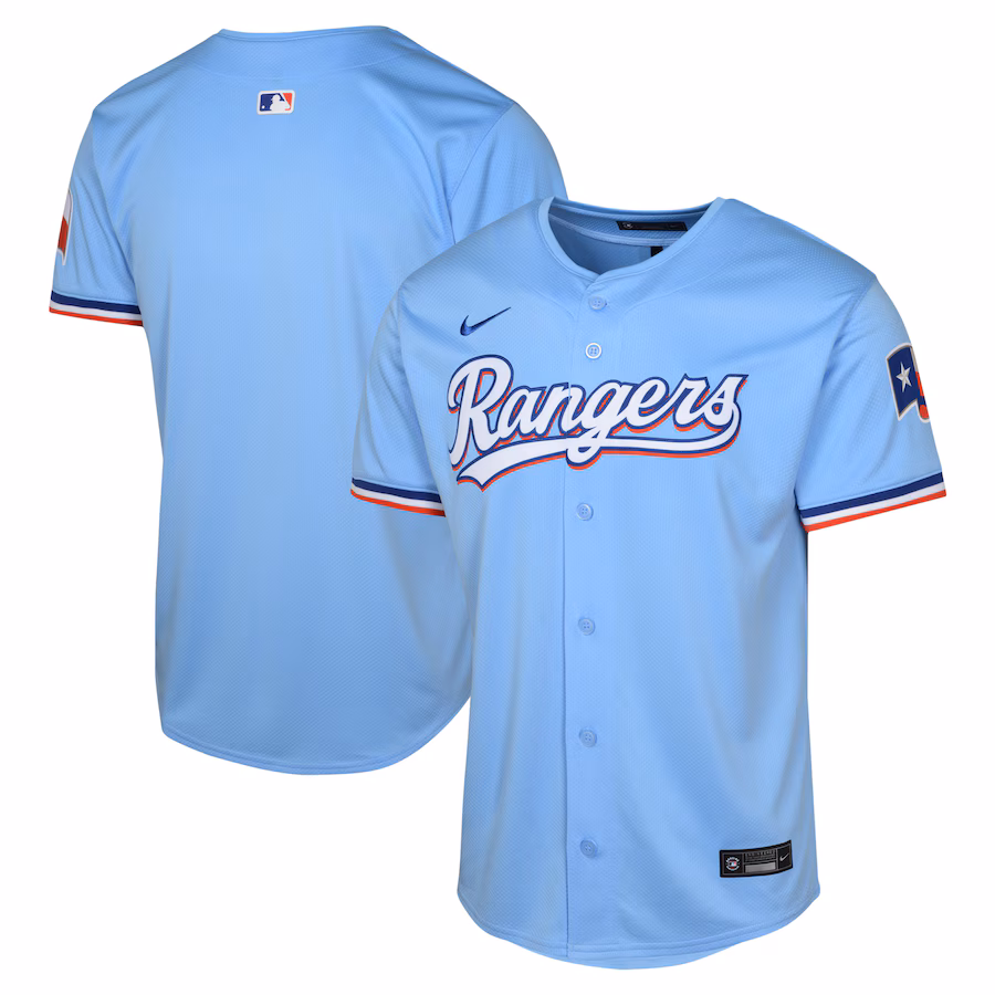 Youth Texas Rangers NikeLight  Blue Alternate Limited Jersey - Puhuasuan