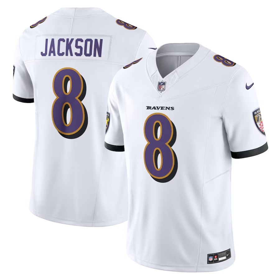 Men's Baltimore Ravens Lamar Jackson Nike White Vapor F.U.S.E. Limited Jersey - Puhuasuan