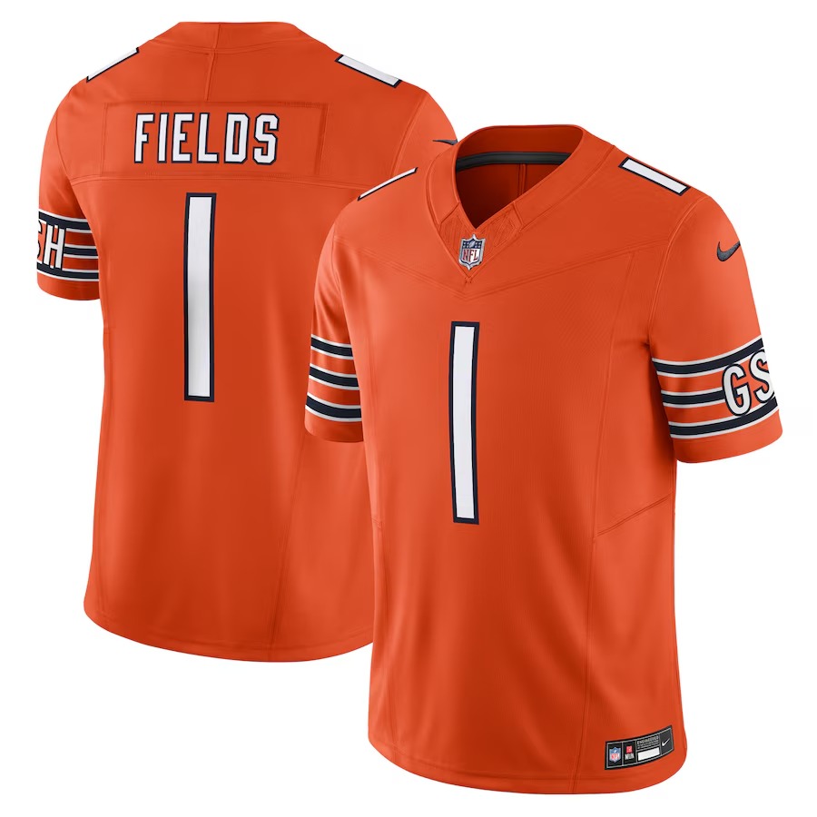 Men's Chicago Bears Justin Fields Nike Orange Vapor F.U.S.E. Limited Jersey - Puhuasuan