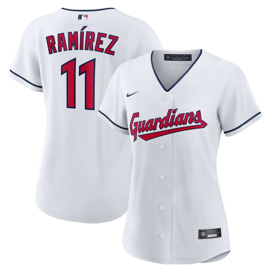 Women's Cleveland Guardians Jose Ramirez Nike White Home Replica Player Jersey - Puhuasuan