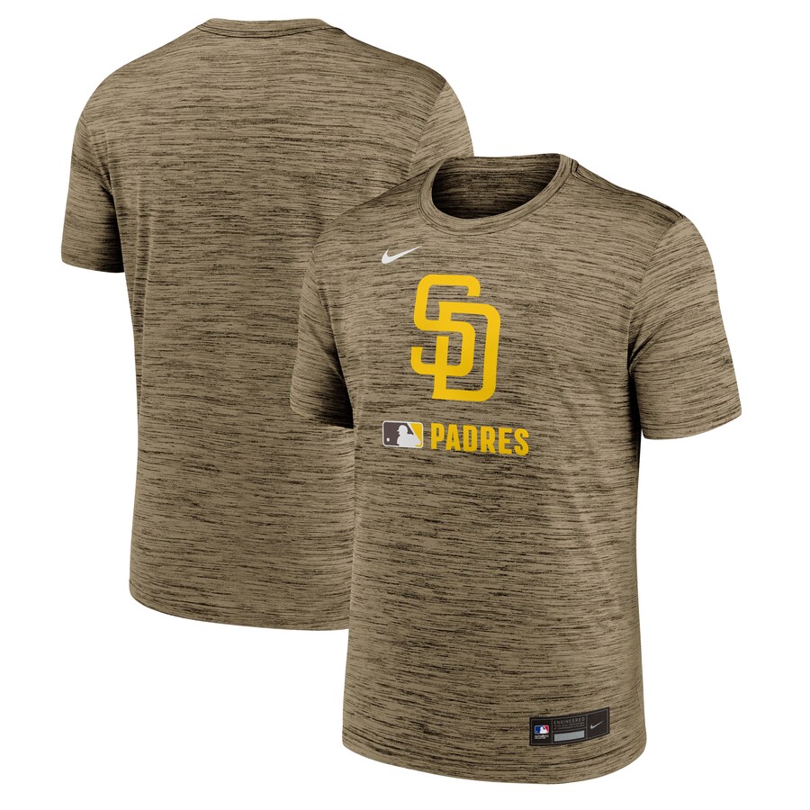 Men's San Diego Padres Nike Brown Authentic Collection Velocity Performance Practice T-Shirt - Puhuasuan