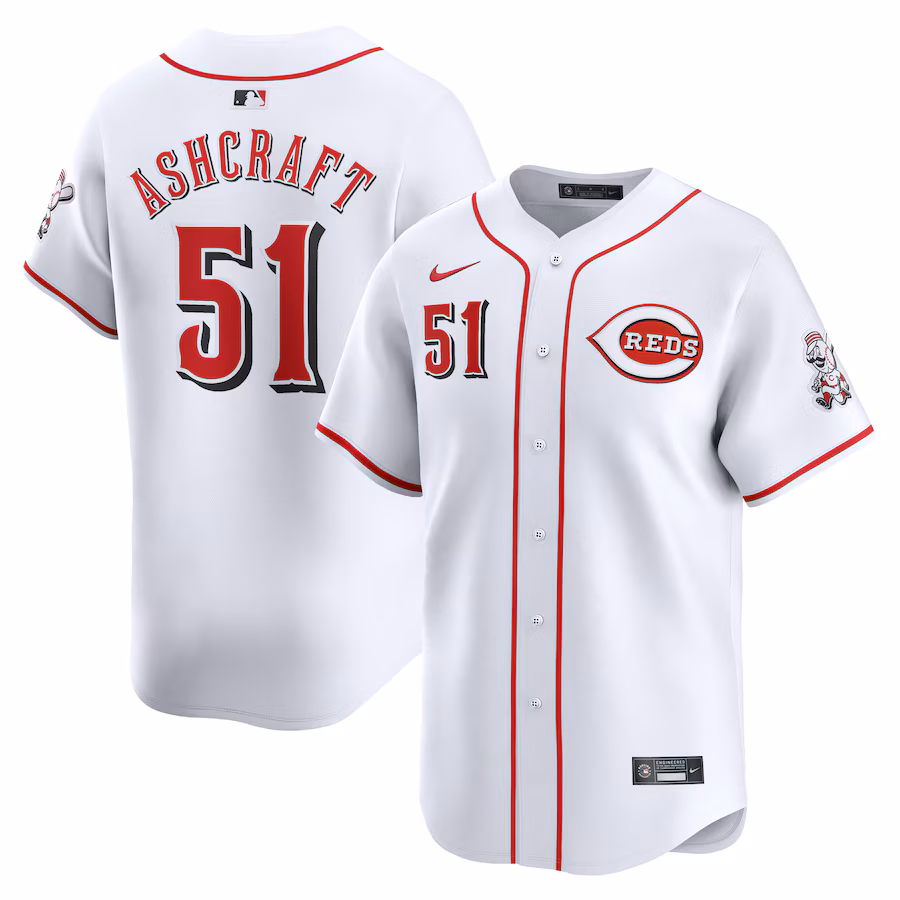 Men's Cincinnati Reds Graham Ashcraft Nike White Home Limited Player Jersey - Puhuasuan