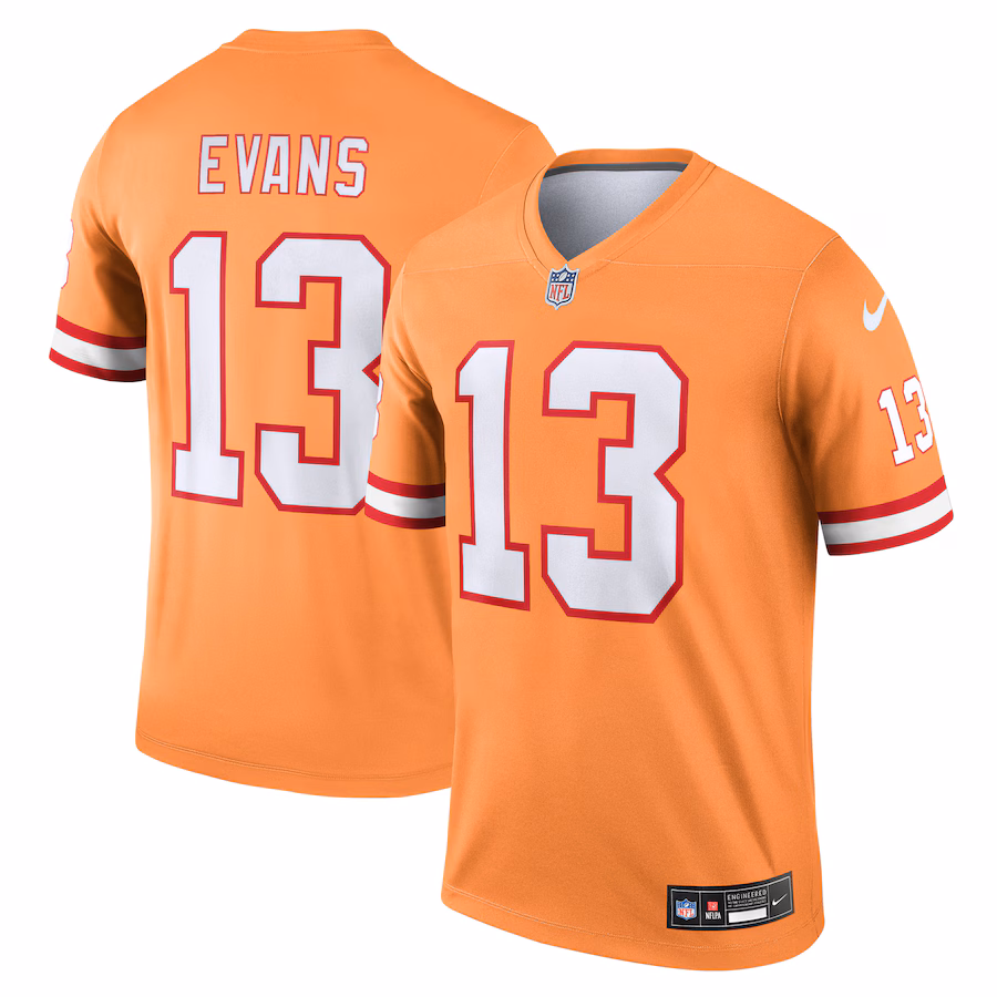 Men's Tampa Bay Buccaneers Mike Evans Nike Orange Alternate Legend Player Performance Top - Puhuasuan